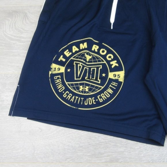 Under Armour Project Rock Training Boxing Shorts Size XL Blue NEW - Picture 3 of 9